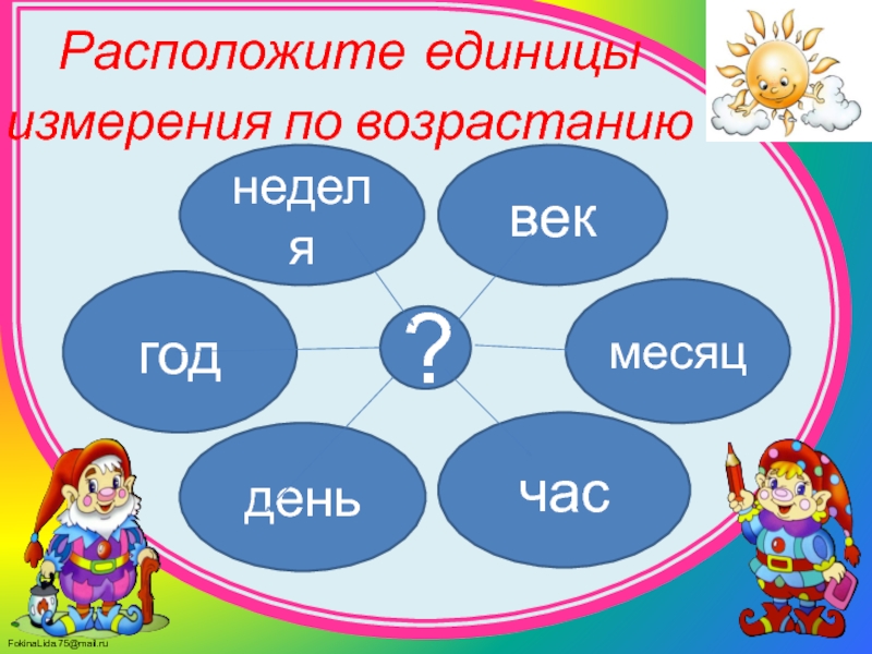 Где находится ед. Расположите измениться измерения по возрастанию.