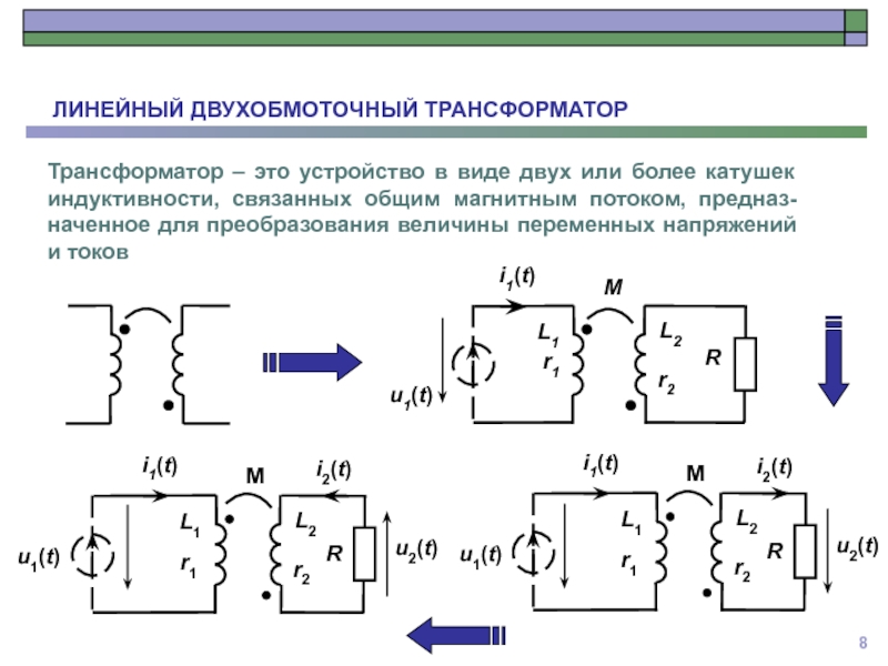 Схемы замещения двухобмоточных трансформаторов