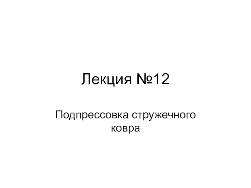 Лекция №12