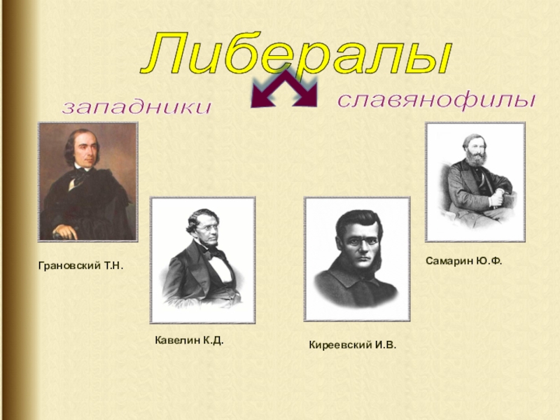 Кавелин западничество. Грановский западник или Славянофил. Т Н Грановский Славянофил. Либералы западники. Представители западников и славянофилов.