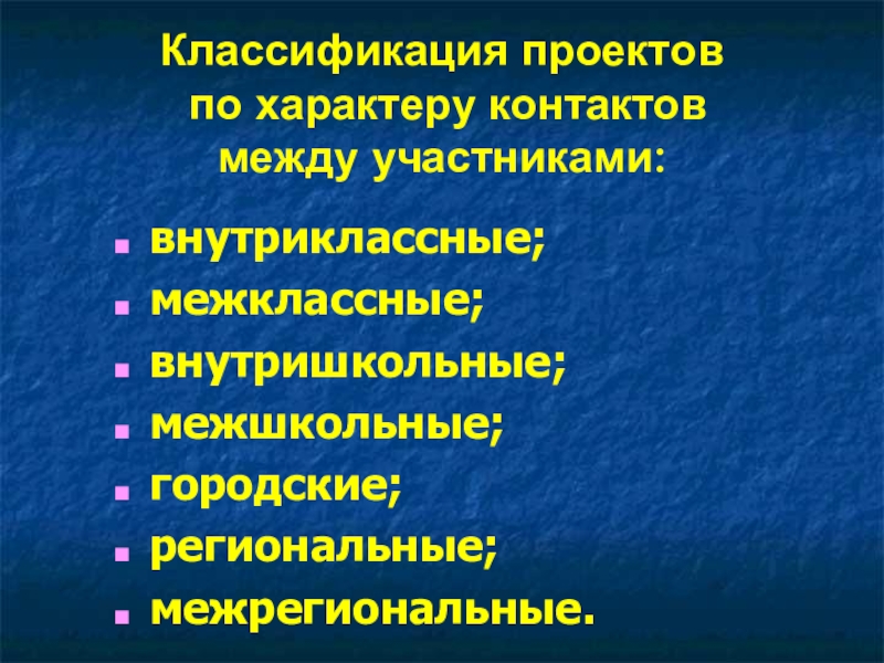 Внутриклассный проект это