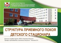 СТРУКТУРА ПРИЕМНОГО ПОКОЯ
ДЕТСКОГО СТАЦИОНАРА
Выполнил студент группы: М2/9-2