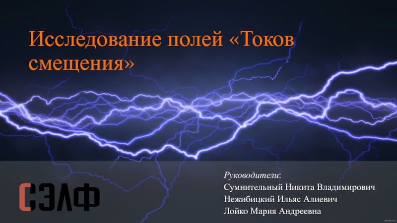 Исследование полей Токов смещения
Руководители :
Сумнительный Никита