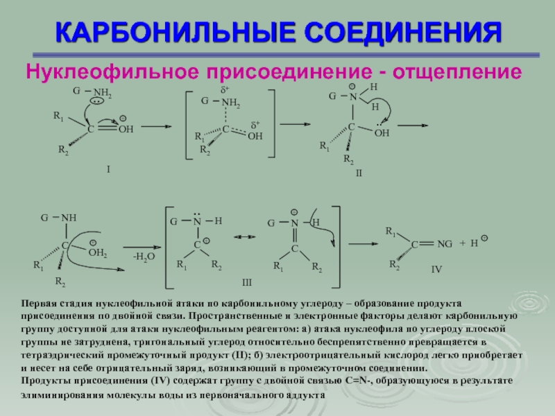 Присоединение связь. Нуклеофильное присоединение элиминирование. Нуклеофильное присоединение карбонильных соединений. Реакция нуклеофильного соединения. Механизм нуклеофильного присоединения отщепления.