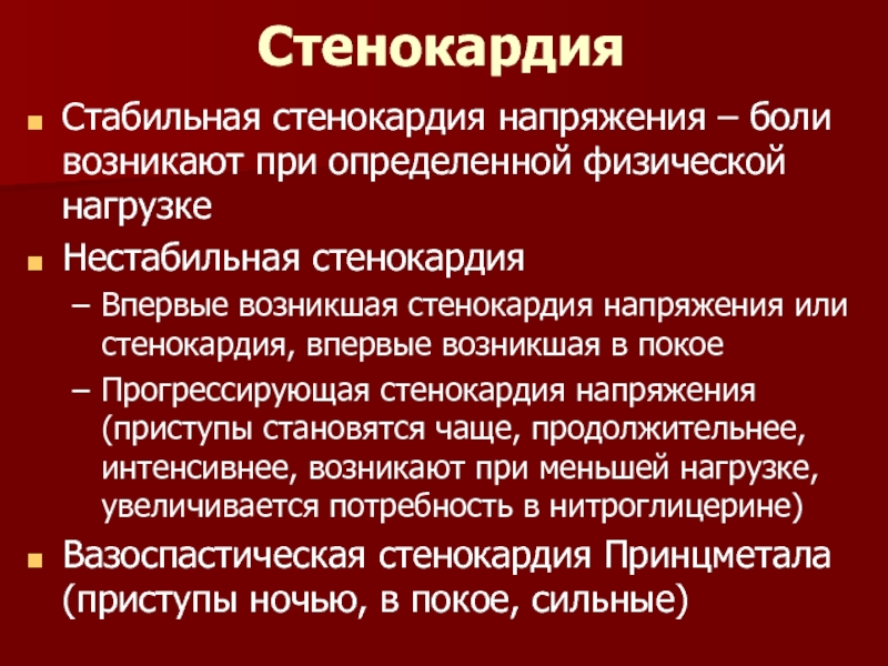 Боль стенокардия в покое