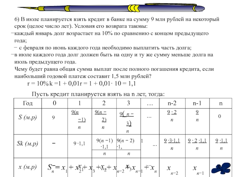 Планируется взять кредит на некоторую сумму. В июле планируется взять кредит. В июле планируется взять кредит в банке на сумму. Чему равны общая сумма выплат. В июле планируется взять кредит в банке на сумму 10 млн на срок 5 лет.