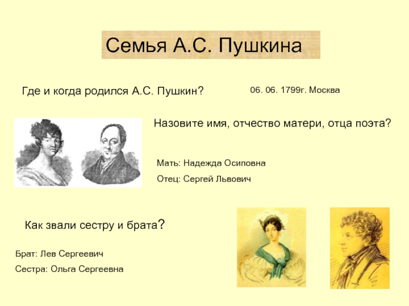 Как звали пушкина. Семья Пушкина. Имена семьи Пушкина. Имя отчество Пушкина. Имя отчество отца Пушкина.