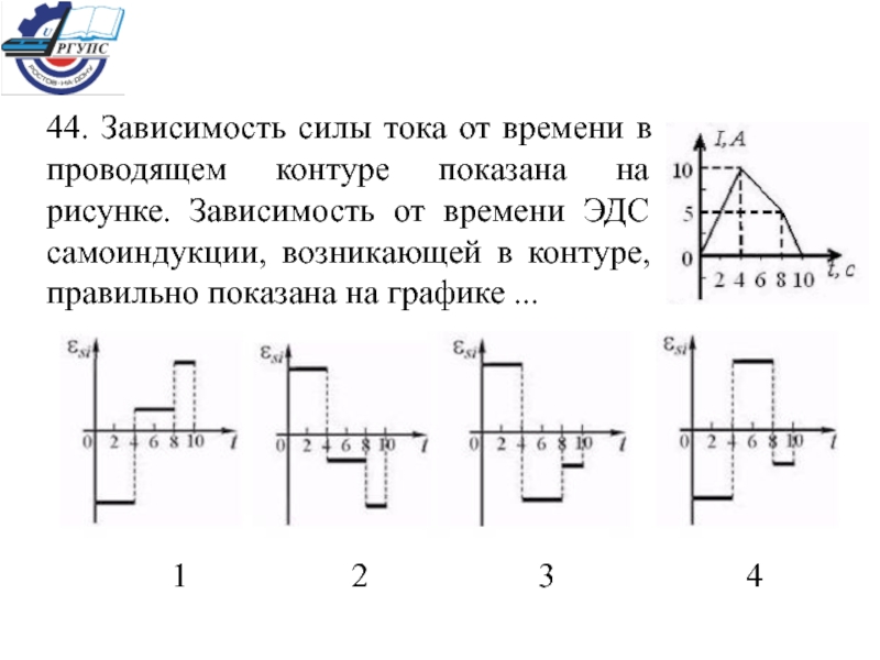 На рисунке изображен график зависимости эдс индукции наведенной в прямоугольной рамке от времени