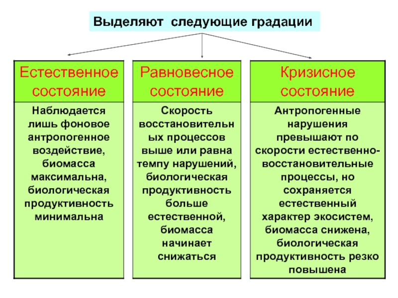 Можно выделить следующее. Состояния природной среды естественное равновесное кризисное. Биологическая градация. По размеру выделяют следующие проекты:. Каково "естественное состояние человечества"?.