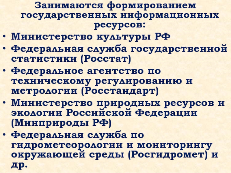 Государственные информационные ресурсы презентация