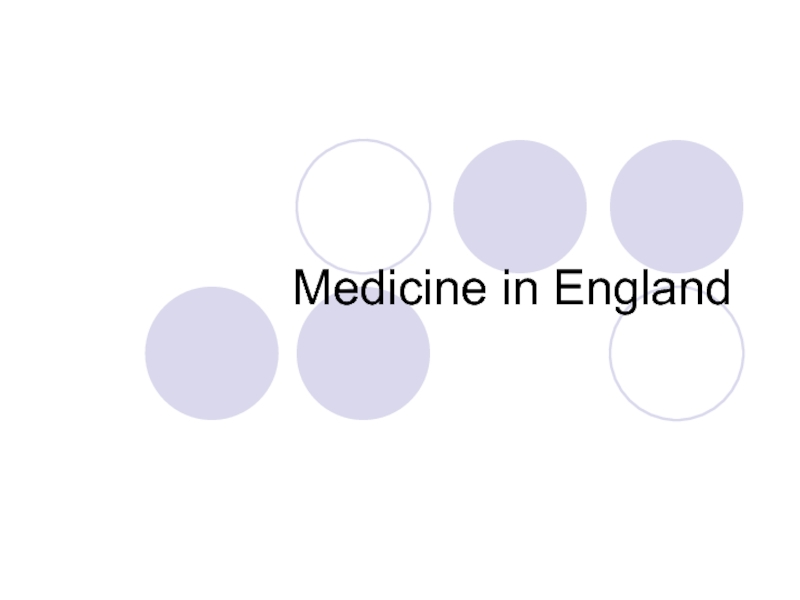Презентация Medicine in England