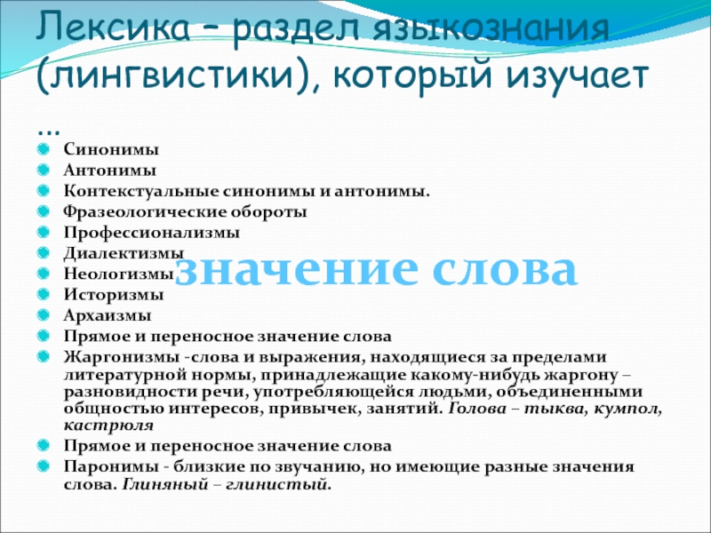 Изучить синоним. Раздел лингвистики изучающий лексику. Что изучает раздел лексика. Лексика как раздел лингвистики. Что изучает раздел лингвистики.