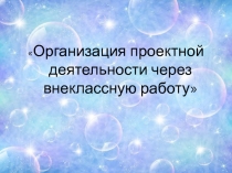 Организация проектной деятельности через внеклассную работу