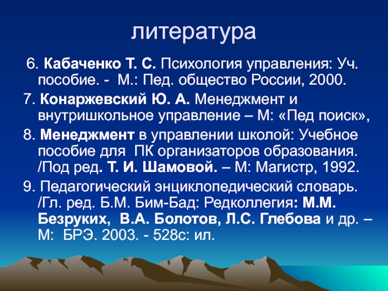 Организация литература. Конаржевский ю.а менеджмент и Внутришкольное управление. Шамова и Конаржевский. А.Конаржевский, т.и.Шамова. Т С Кабаченко.