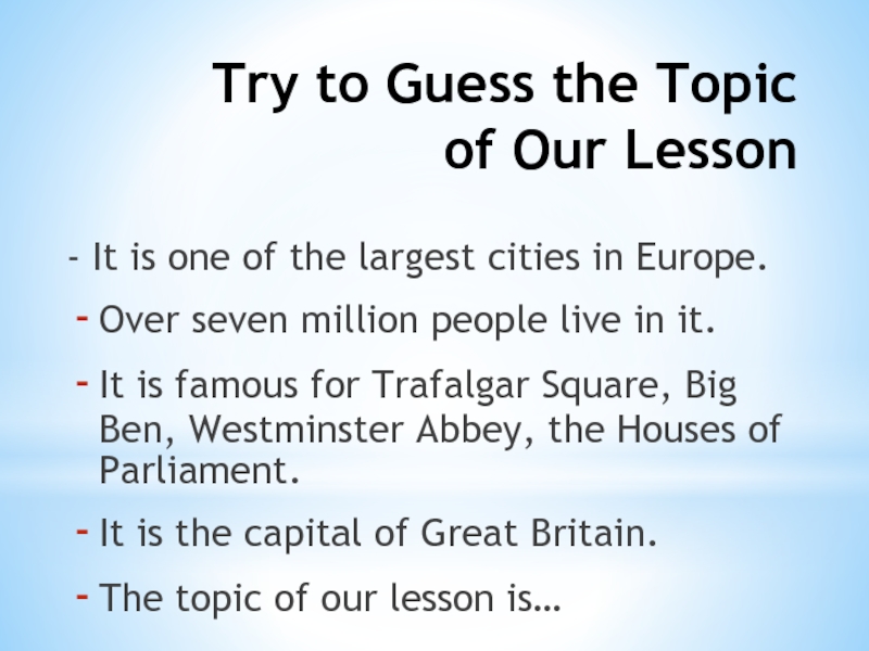 Titles topic. London topic.