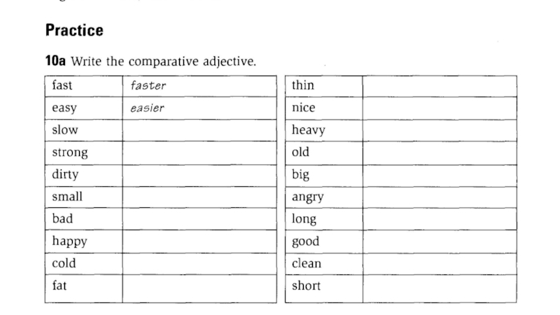 Write the comparative new. Write the Comparative form. Write the Comparative strong. Easy Comparative. Compare adjectives Cold.