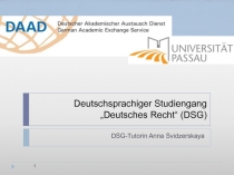 Deutschsprachiger Studiengang „Deutsches Recht“ (DSG)