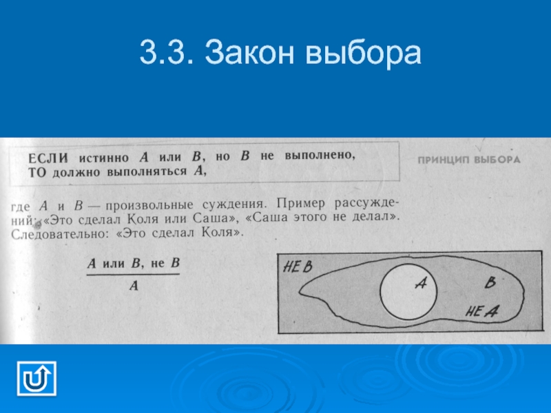 Выбрать законе. Закон выбора.