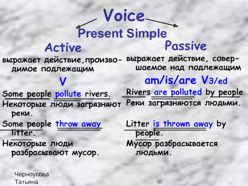 Turn the active voice. Active Voice в английском языке. Throw away Litter. Susan Threw away the Litter в пассив Войс. Rivers are polluted найти страдательный залог.