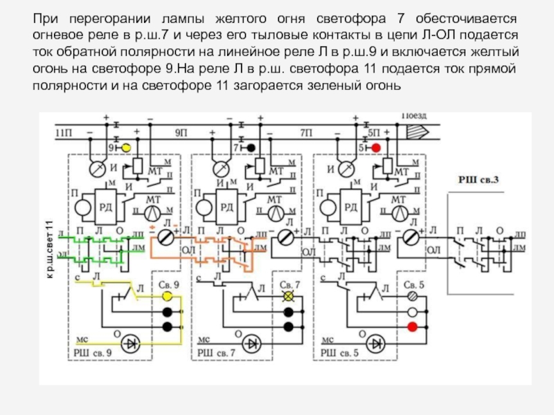 Огневое реле в схема управления огнями светофора предназначено для