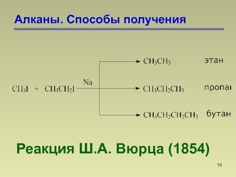 Синтеза пропана. Реакция Вюрца алканы. Реакции получения пропана. Получение пропана реакцией Вюрца. Из этана пропан реакция.