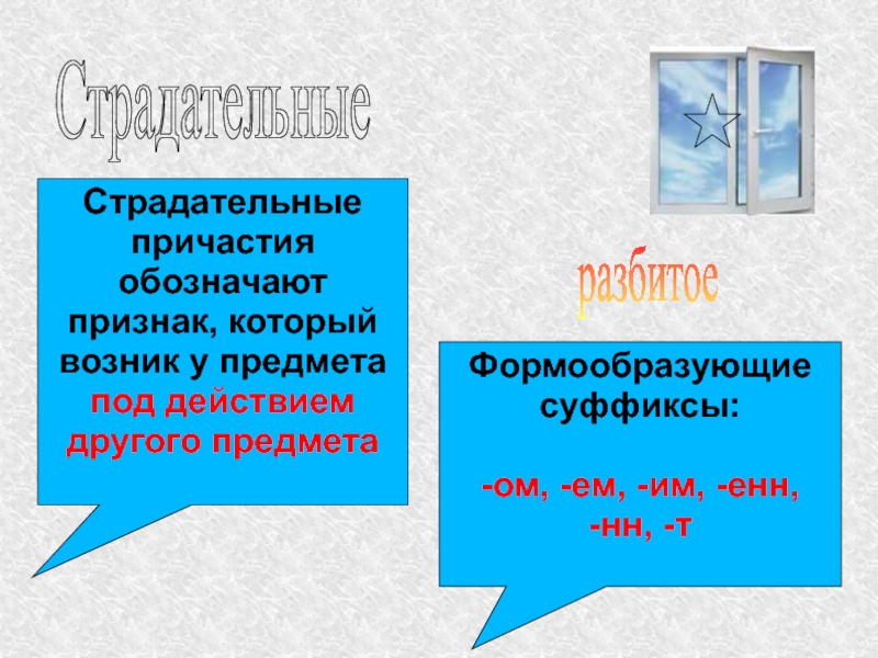 Причастный обозначает. Действительно и страдательные причастия.