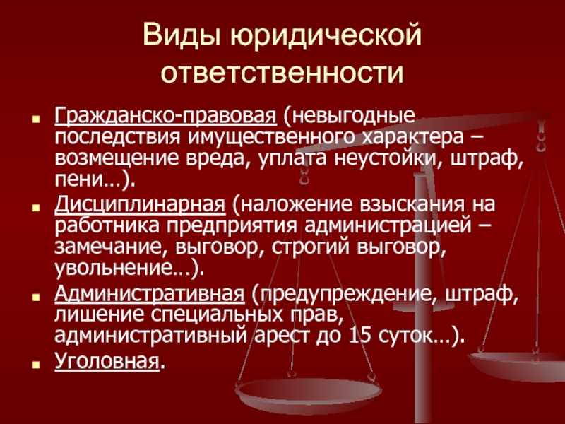 Неустойка относится к гражданскому праву