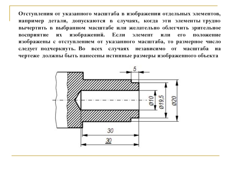 При масштабе изображения 1 2 размеры детали на чертеже должны быть указаны