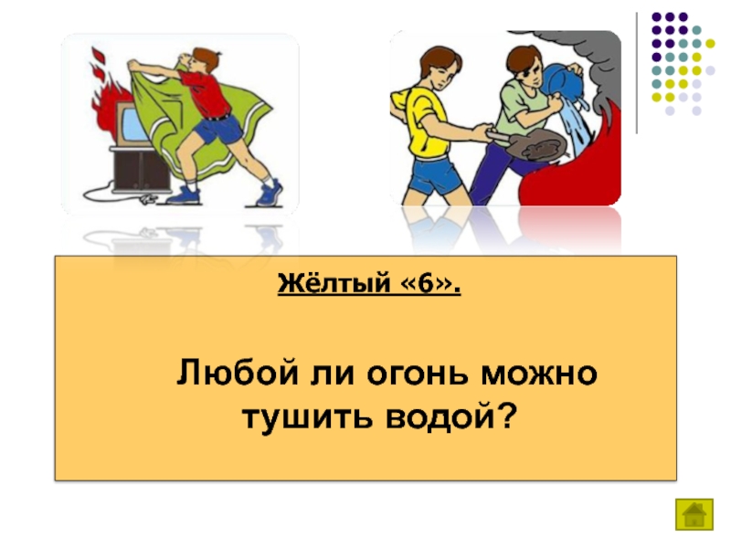 Любой ли. Любой ли огонь можно тушить водой. ОБЖ 7 класс викторина.