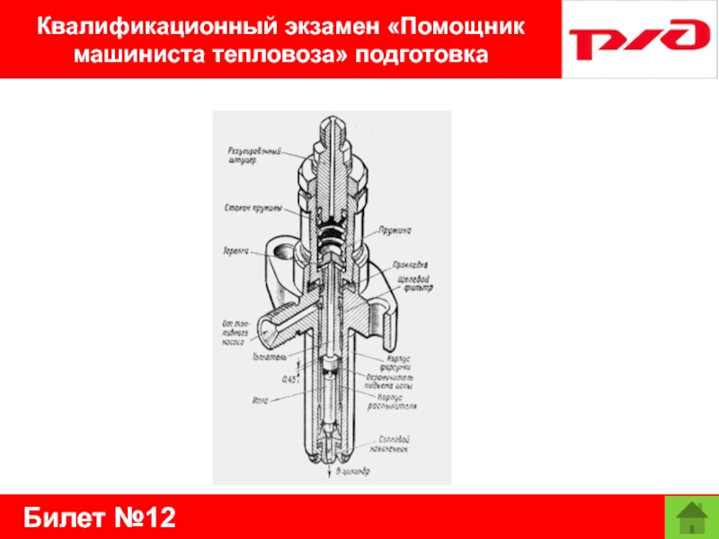 Билет №12Квалификационный экзамен «Помощник машиниста тепловоза» подготовка