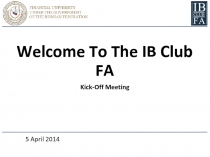 Welcome To T he IB Club FA