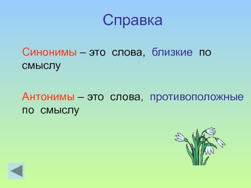 Антонимы и синонимы 2 класс презентация