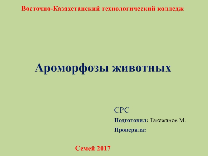 Восточно-Казахстанский технологический колледж
СРС
Подготовил : Такежанов