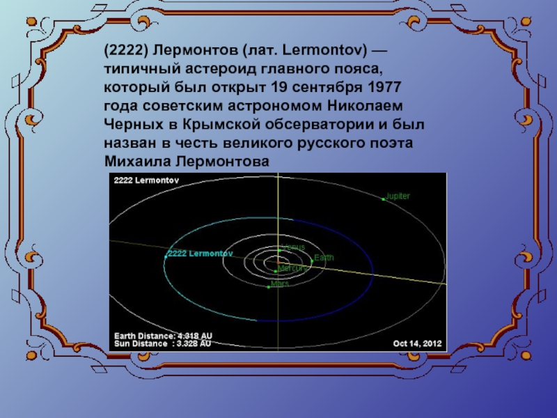 Астероиды названные в честь. Планета названная в честь Лермонтова. Малая Планета Лермонтов. Астероид 2222 Лермонтов. Астероид главного пояса.