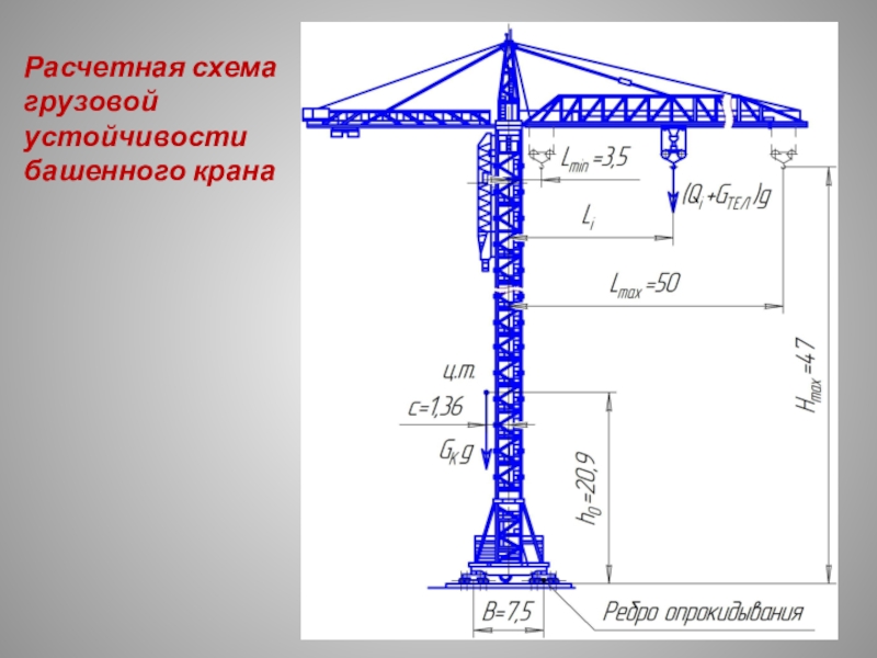 Башенный кран чертеж