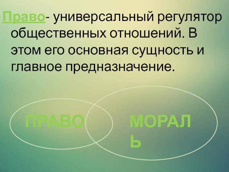 Право как регулятор общественных отношений план