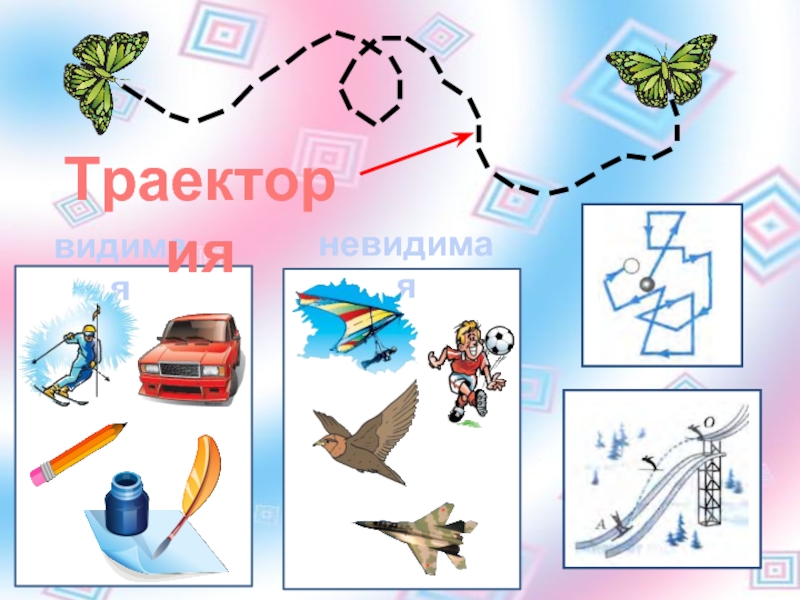 Урок движение. Траектория это. Траектория движения. Видимая Траектория движения. Невидимая Траектория.