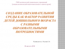 Создание образовательной среды как фактор развития детей дошкольного возраста с