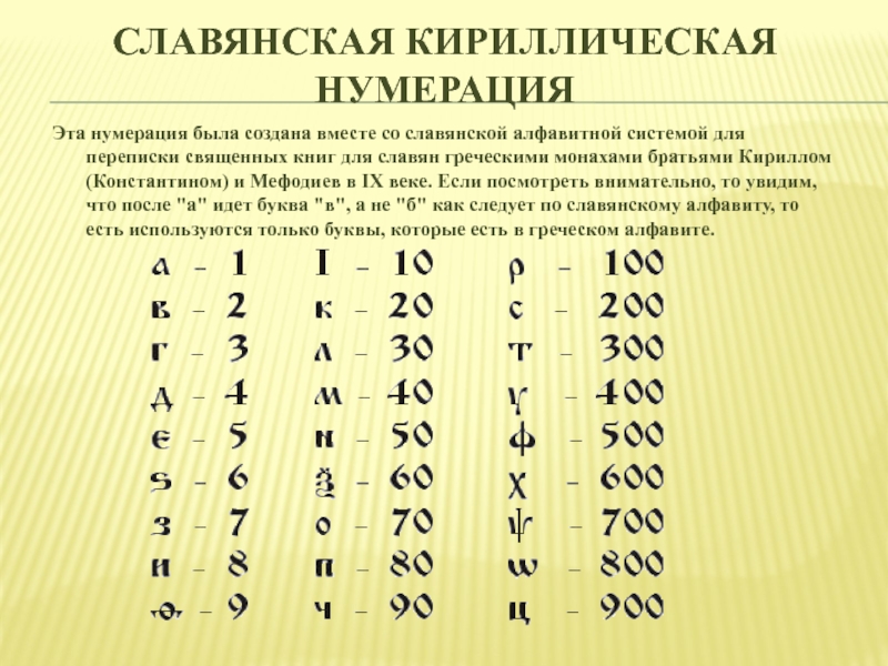 Й нумерации. Славянская алфавитная нумерация. Древнеславянская нумерация. Кириллическая нумерация. Кириллическая цифирь.