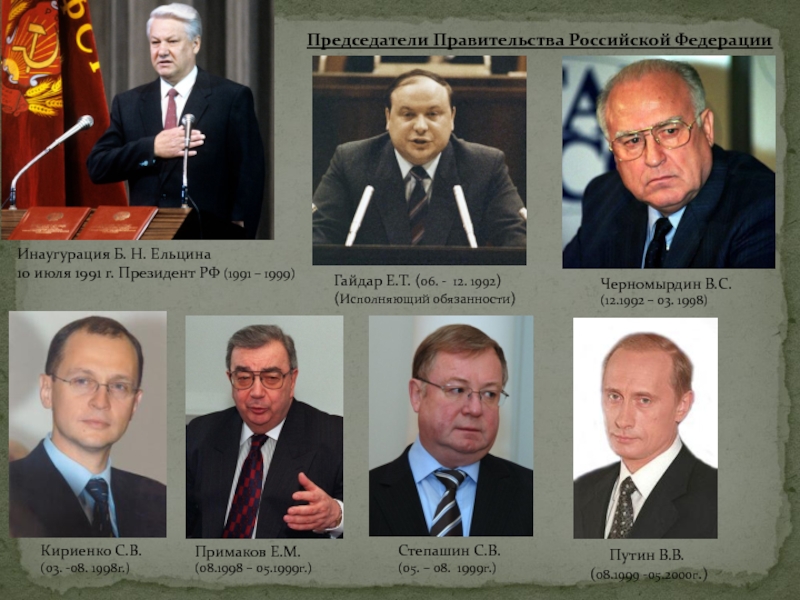 Премьер министр ельцина бывший. Правительство Ельцина 1992-1999. Правительство России при Ельцине. Председатель правительства России 1991 - 1993.