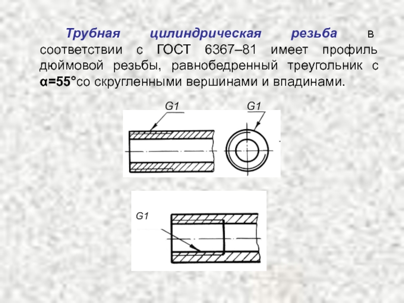 Трубная цилиндрическая резьба обозначение на чертеже гост