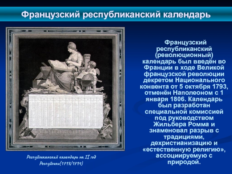 Как отразились идеи французской революции в новых символах эпохи в одежде в календаре проект