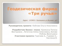 Геодезическая фирма  Три ручья