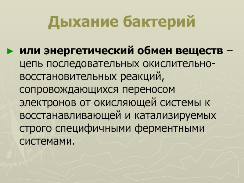 Дыхание бактерий. Энергетический метаболизм микроорганизмов. Типы энергетического метаболизма бактерий. Особенности энергетического метаболизма у бактерий. Энергетический обмен у микроорганизмов.