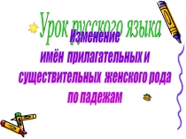 Изменение прилагательных и существительных женского рода по падежам