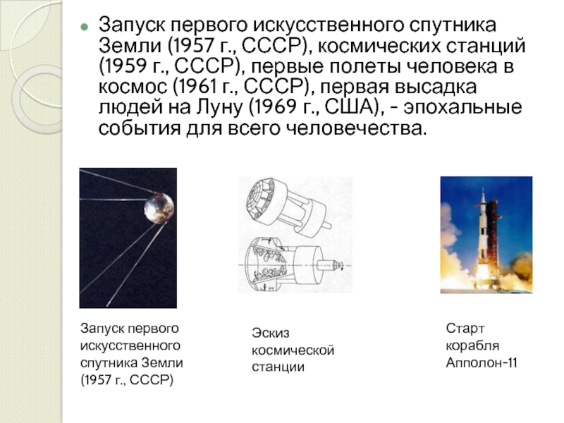 Запуск первого искусственного спутника земли презентация