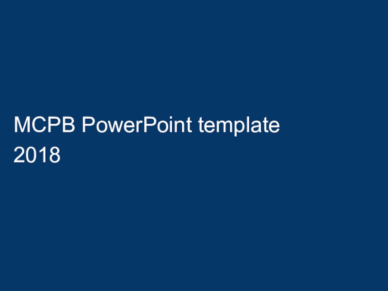 MCPB PowerPoint template
2018