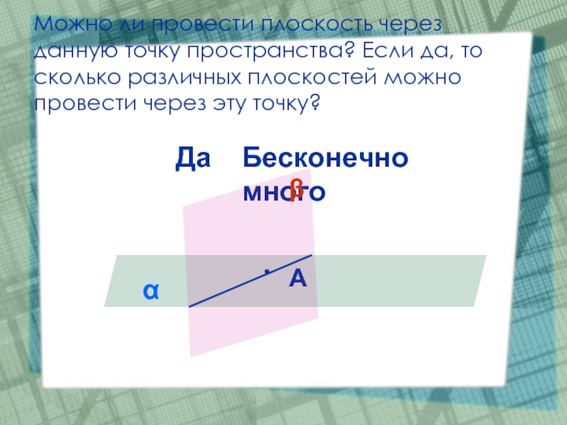 Через точку пространства можно провести