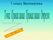 Математика 1 класс «Точка - Кривая линия - Прямая линия - Отрезок»
