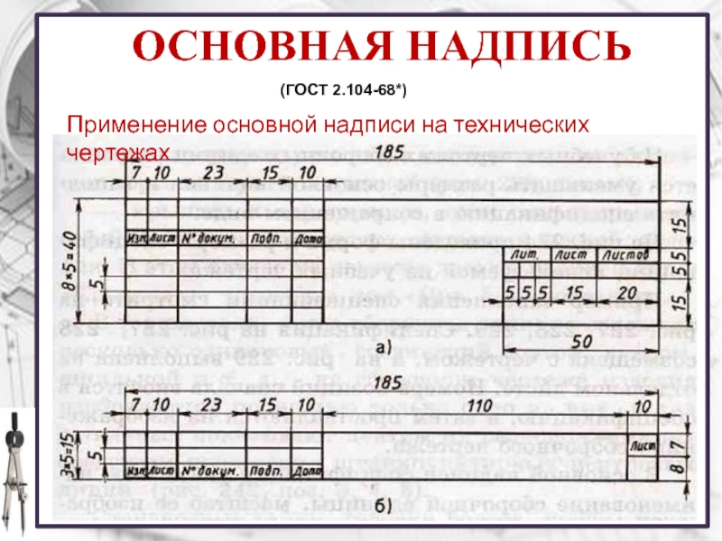 Правила оформления рамки чертежа